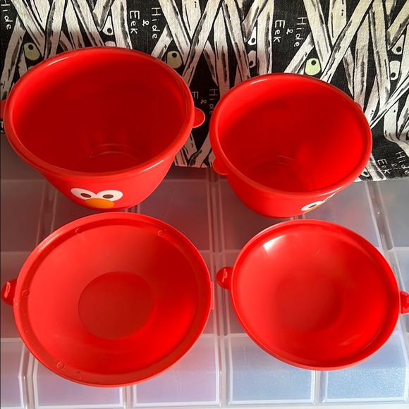 Red Elmo Storage Bowl set small and large - Picture 2 of 3
